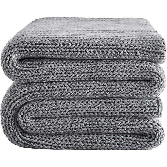 Knitted Weighted Blanket 60x80 15lbs Cooling Chunky Knit Heavy Blanket For Adults Braided Crochet Throw Thick Cable Yarn Knit Decorative Blanket No Beads Evenly Weighted Machine Washable