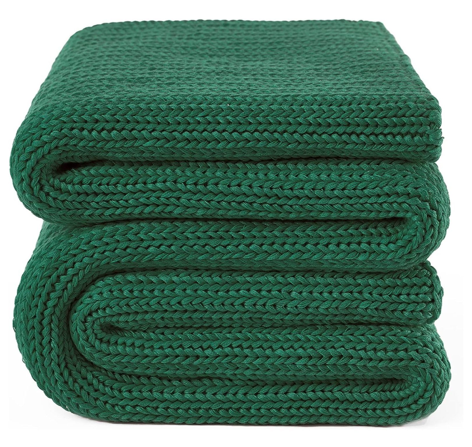 L'AGRATY Knitted Weighted Blanket - 12lbs, 48x72 Inches, No Beads, Machine Washable, Cooling Chunky Knit For Adults