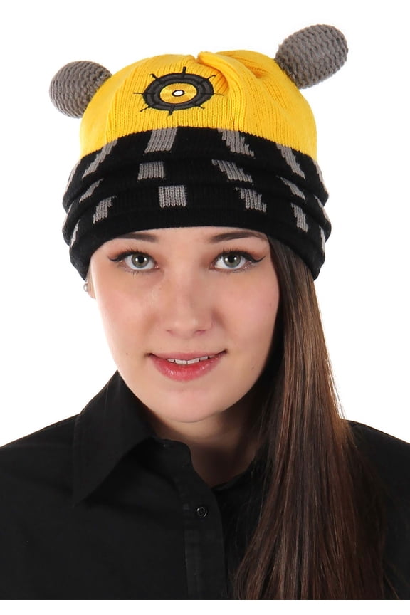 Doctor Who Dalek Extraterrestrial Cyborg Yellow and Black Beanie