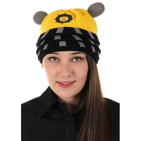 Doctor Who Dalek Extraterrestrial Cyborg Yellow and Black Beanie