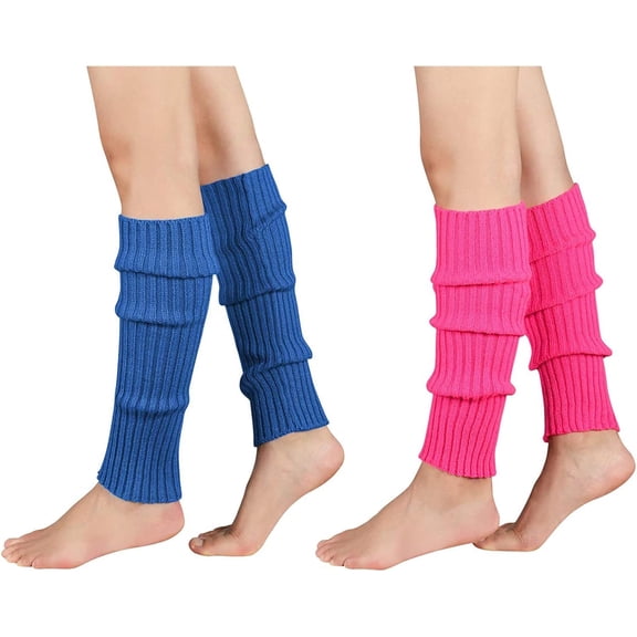 Knitted Winter Leg Sleeves Warmer for Women Girls, 80s Ribbed Leg Warmer for Neon Party Knitted Fall Winter Leg Socks