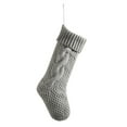 thumbnail image 1 of Knitted Wool Christmas Stocking, Holiday Candy Bag, Double-sided Twists 8-character Narrow Version Gift Bag Pendant, Acrylic Fibers, 21x46x20cm, Christmas Tree Snowflake Pattern, Festive Home Decor, 1 of 6