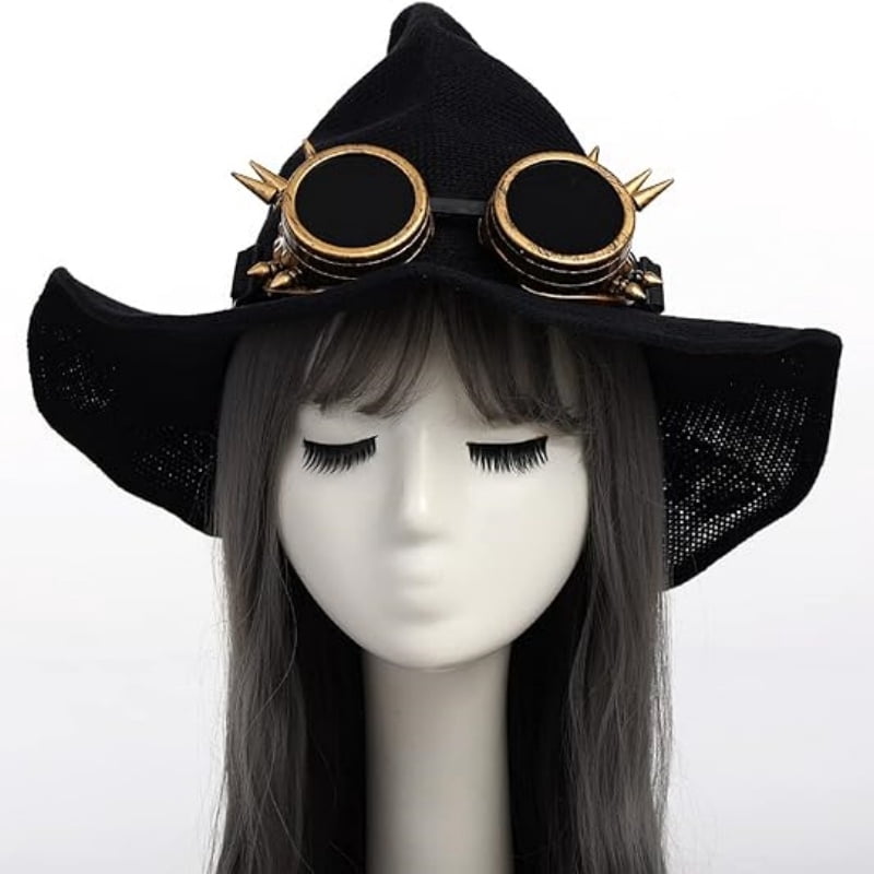 Knitted Wool Witch Hat with Wide Brim for Halloween Costume and Winter Wear