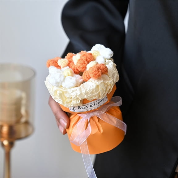 Knitted Yarn Flowers, Small Puffs, Simulated Flower Bouquets, Handmade Valentine's Day Gifts, Fake Flowers, Handmade Flowers