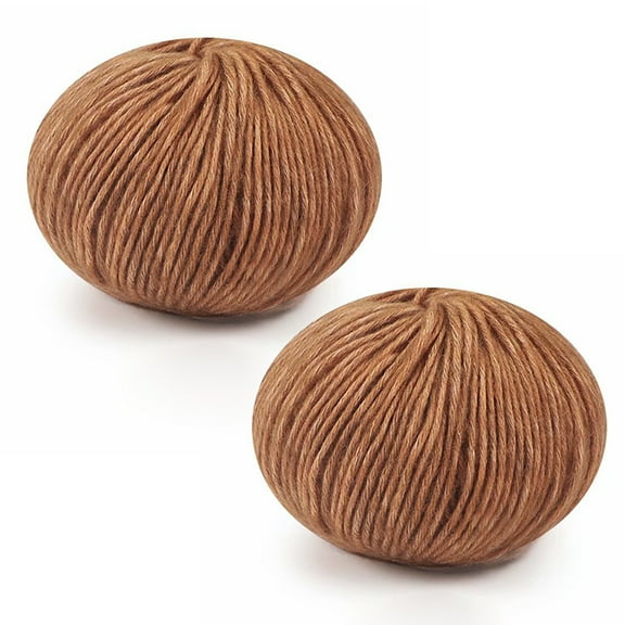 Knitted Yarn Skeins Handcrafting Cotton Yarns 50G Crocheting Yarn Soft Medium Thick Skeins Sweater Scarf Knitting Warm Wool Tools 2 Rolls Camel