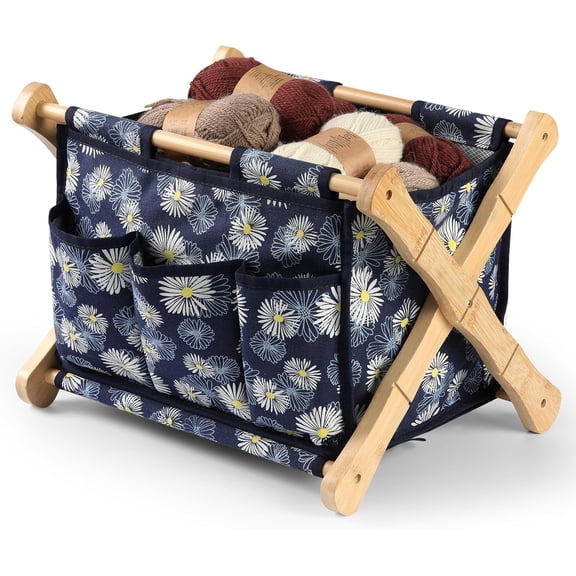 Knitter-Designed Yarn Caddy Organizer and Storage | Lightweight Basket for Crochet and Knitting Projects