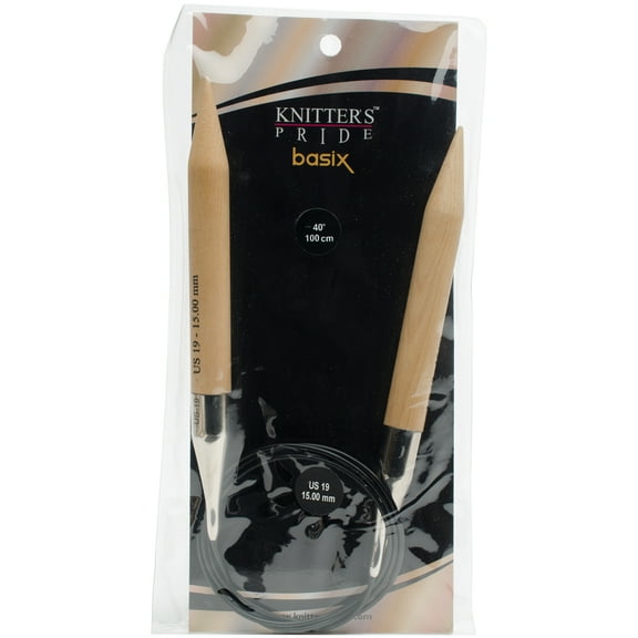 Knitter's Pride-Basix Fixed Circular Needles 40"-Size 19/15mm