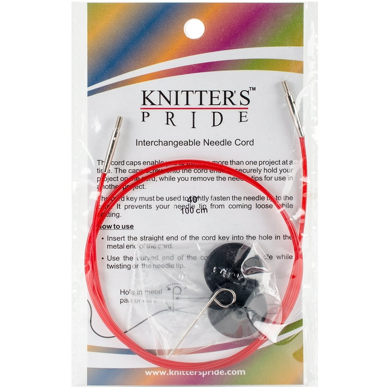 Knitter's Pride-Interchangeable Cords 30 (40 w/ tips)-Red
