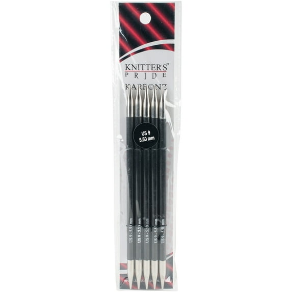 Knitter's Pride-Karbonz Double Pointed Needles 6"-Size 9/5.5mm