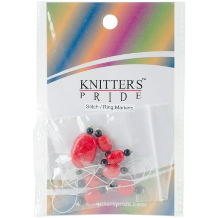 Knitter's Pride Zooni Stitch Markers W/Colored Beads 7/Pkg-Tangerine