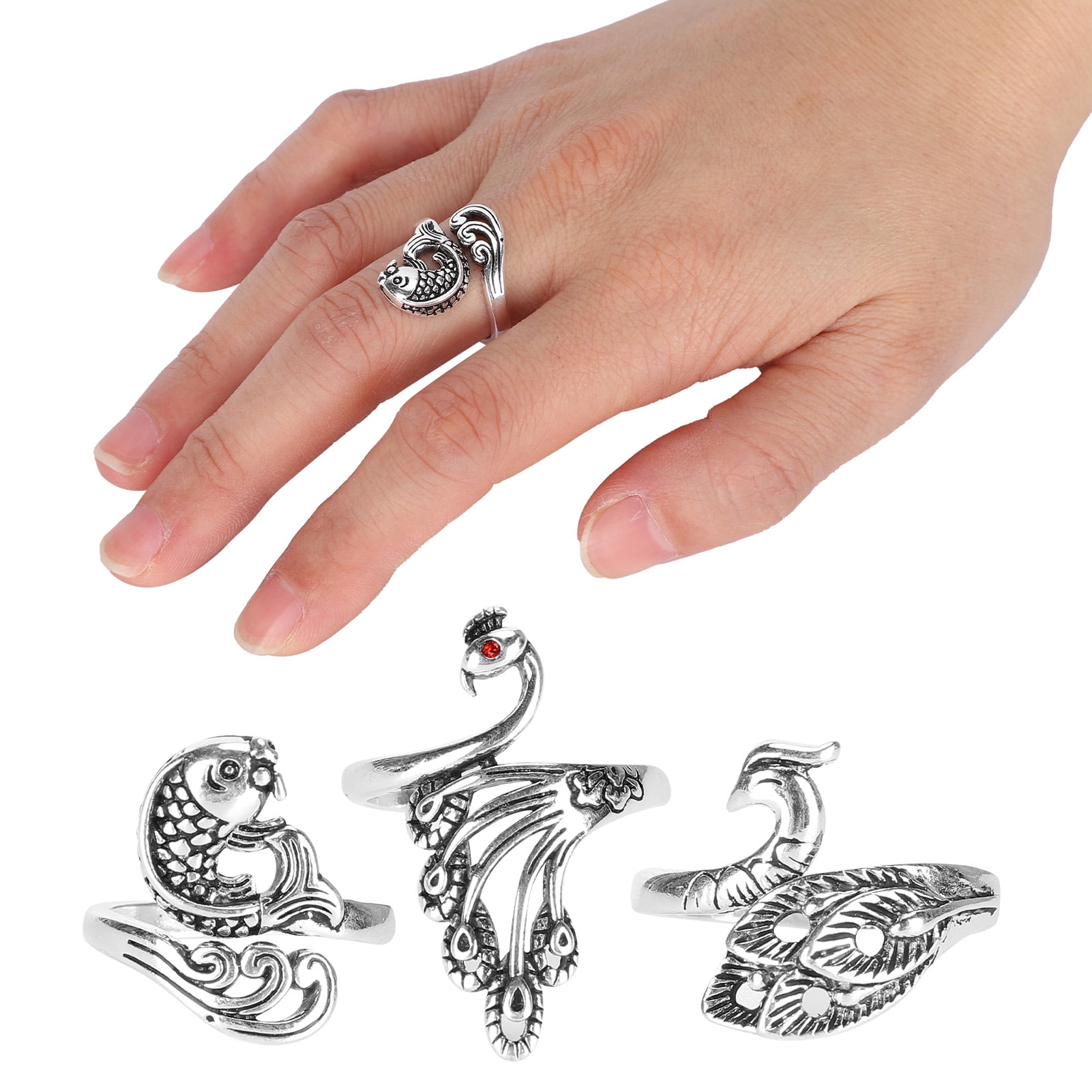 KUNGUGU Knitting Accessories,3Pcs Adjustable Knitting Loop Ring Crochet Loops Yarn Guide Finger Holder Sewing Tools,Crochet Loop