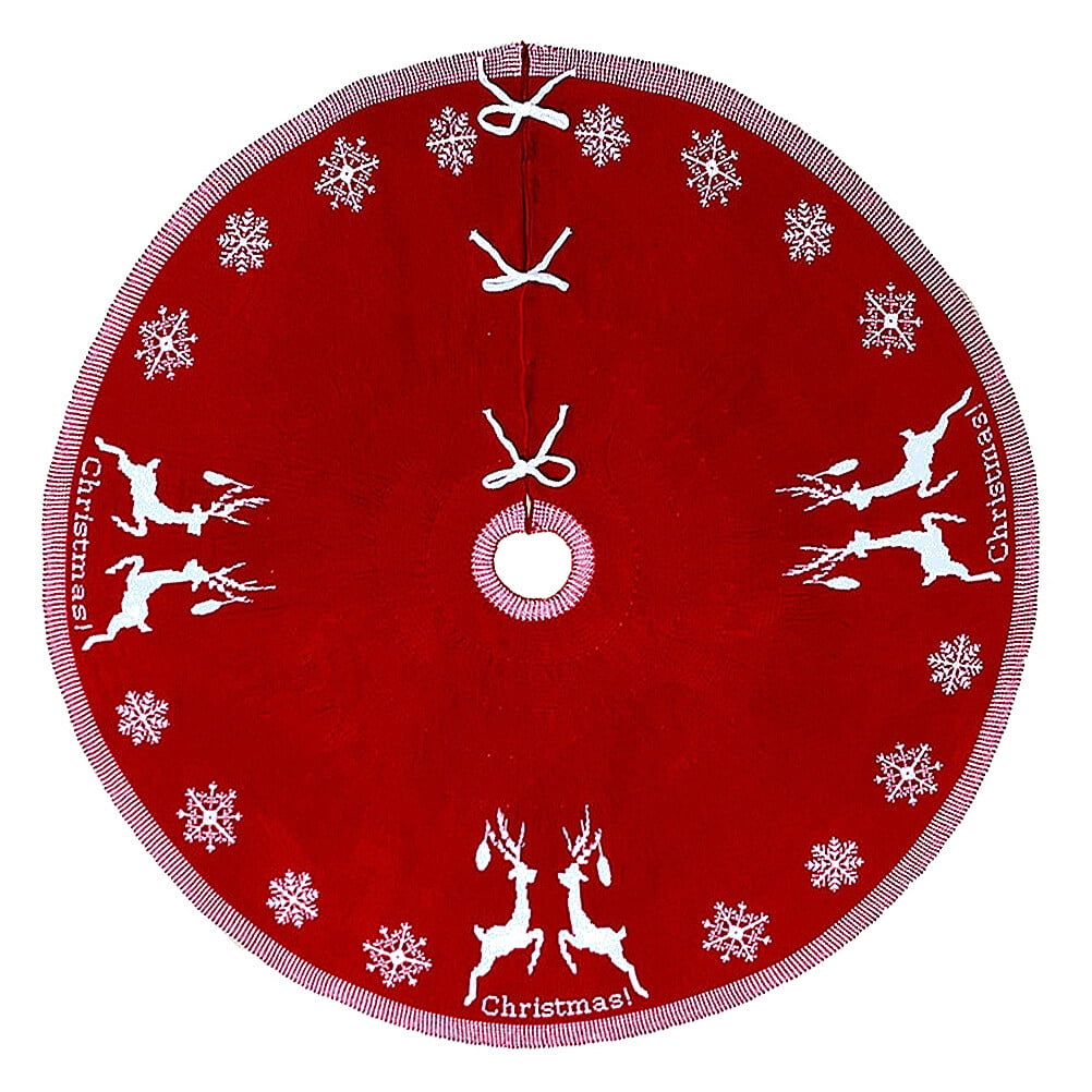 Knitting Acrylic Carpet Christmas Tree Skirt Xmas Tree Bottom Cover