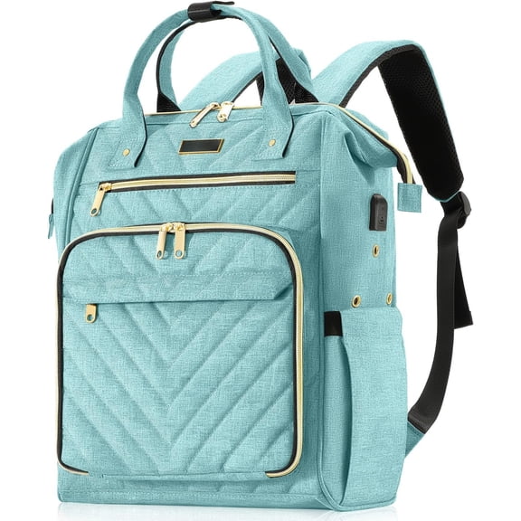 Knitting Bag Backpack, Yarn Organizer with Port, Quilted Backpack for Women, Christmas Gifts Large Travel Crochet Bag Totes for Crochet Hooks, Knitting , Yarn Supplies, Teal