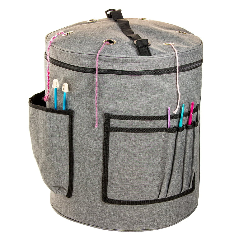 Knitting Bag Yarn Storage Tote - Craft Organizer for Balls of Yarn