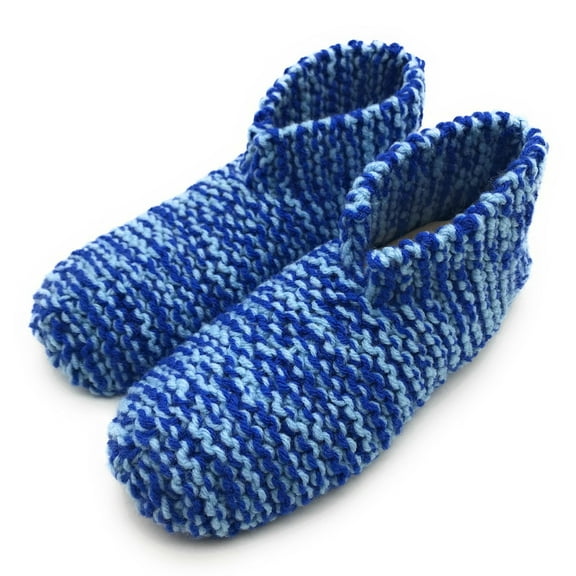 Knitting Basket Treasures Hand Knit Yarn House Slippers – Unisex Medium Adult Size