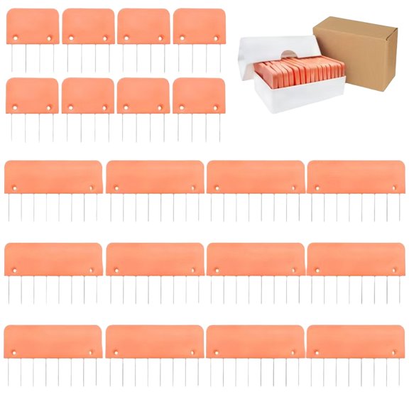 Knitting Blocking Pins with Plastic Handles and Metal Needles, Sweater Shaping Pins for Yarn Crafting, 20 Piece Set with Storage Box