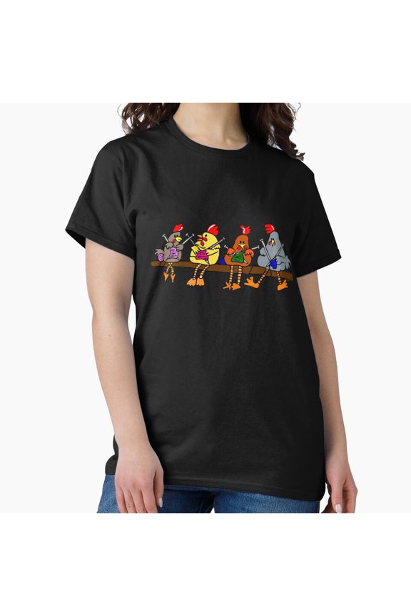 Knitting Chickens H1919, Premium Unisex Tee – Extended Sizes Up to 5XL