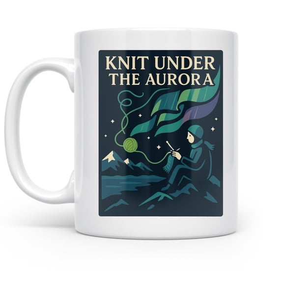 Knitting Cozy Companion 11 oz Coffee Mug - For Crafters White Ceramic Gift