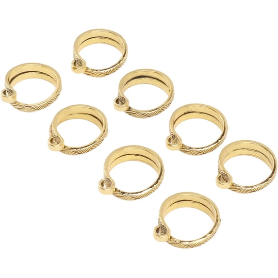 Knitting Crochet Loop Ring, 8PCS Open Design Alloy Adjustable Yarn Gold Guide Finger Holder Professional Portable Arc Design Knitting Crochet Loop Ring for DIY