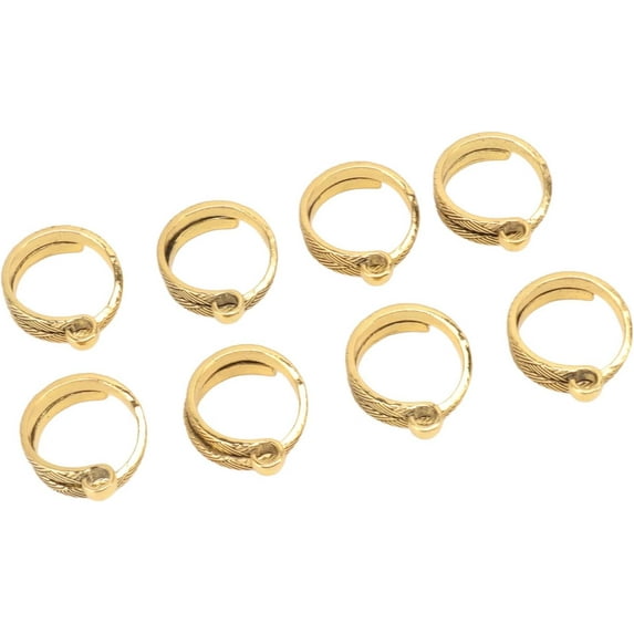 Knitting Crochet Loop Ring, Protective Accurate Alloy Crochet Tension Ring Gold 8PCS for DIY Bedandbath