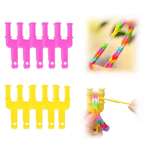 Knitting Diy Woolen Needle Diy Knitting Diy, 10Pcs Acrylic Y Slingshot Loom Diy Knitting Patterns Plastic, Pink One Size