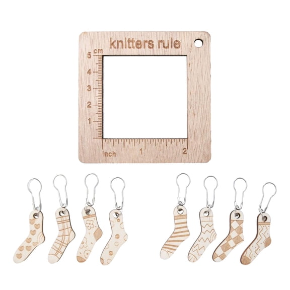 Knitting Gauge Ruler Stitch Markers for Handcrafts Sweater Weaving Tool B