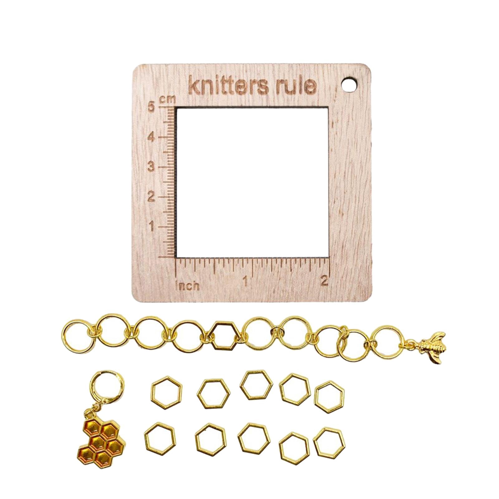 Knitting Gauge Ruler Woven Marker Buckle Art Handmade Removable ...