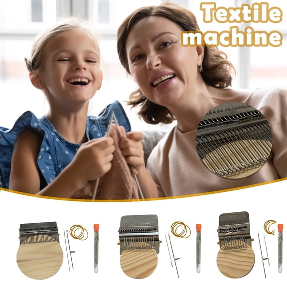 Knitting Kit 12 Needle Knitting Set for Beginners Weaving Kit with 21 and 28 Needles for Crafting and DIY Projects(1Pcs) Rkxzt