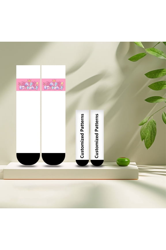 Knitting Kit Personalized Photo and Text Socks Customized Photo Socks Personalized Gifts for Men and Women Interesting Lover Gifts for Women and Men Socks*2