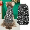 thumbnail image 1 of Knitting Leopard Print Dog All Seasons Blouse For Small Medium Dog, Warm Windproof Fleece Lined Pet Coat With Leopard Pattern, Suitable For 2-30.3Lb Pets, Xs To L Sizes Available, 1 of 9