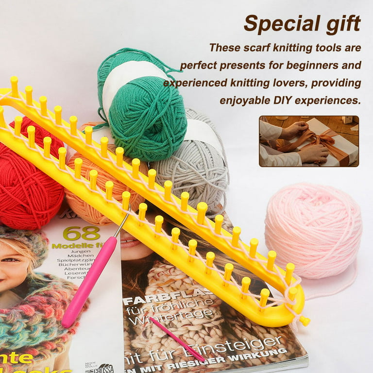Katech Mini Knitting Loom Plastic Scarf Weaving Loom Kit with a