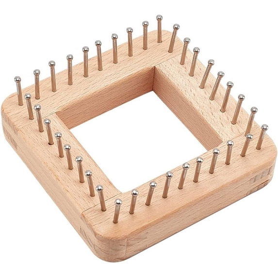 Knitting Loom, Wooden Yarn Knitting Machine Square Knitting Loom Hand Knitting Tool Wool Knitting Loom Tools Knitting Loom for Making Cushions Scarves Hats Shawls, 10 * 10cm