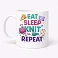 thumbnail image 1 of Knitting Lover's Mug Eat eep Knit Repeat Design, 11oz Ceramic Eat eep Knit Repeat, 1 of 4