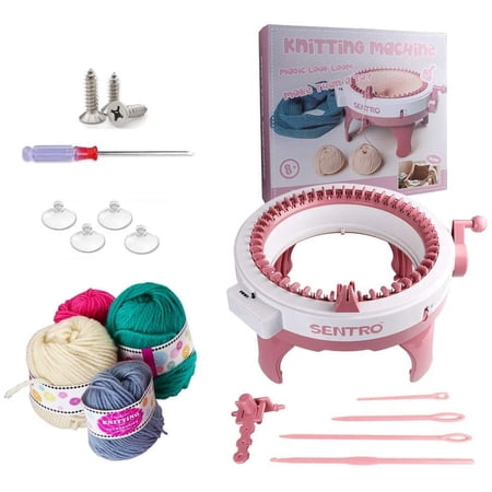 Knitting Machine, 48 Needles Smart Weaving Loom Round Spinning Knitting Machines with Row Counter, Knitting Board Rotating Double Loom, Weaving Loom Machine Kit for Adults Kids OrAdults