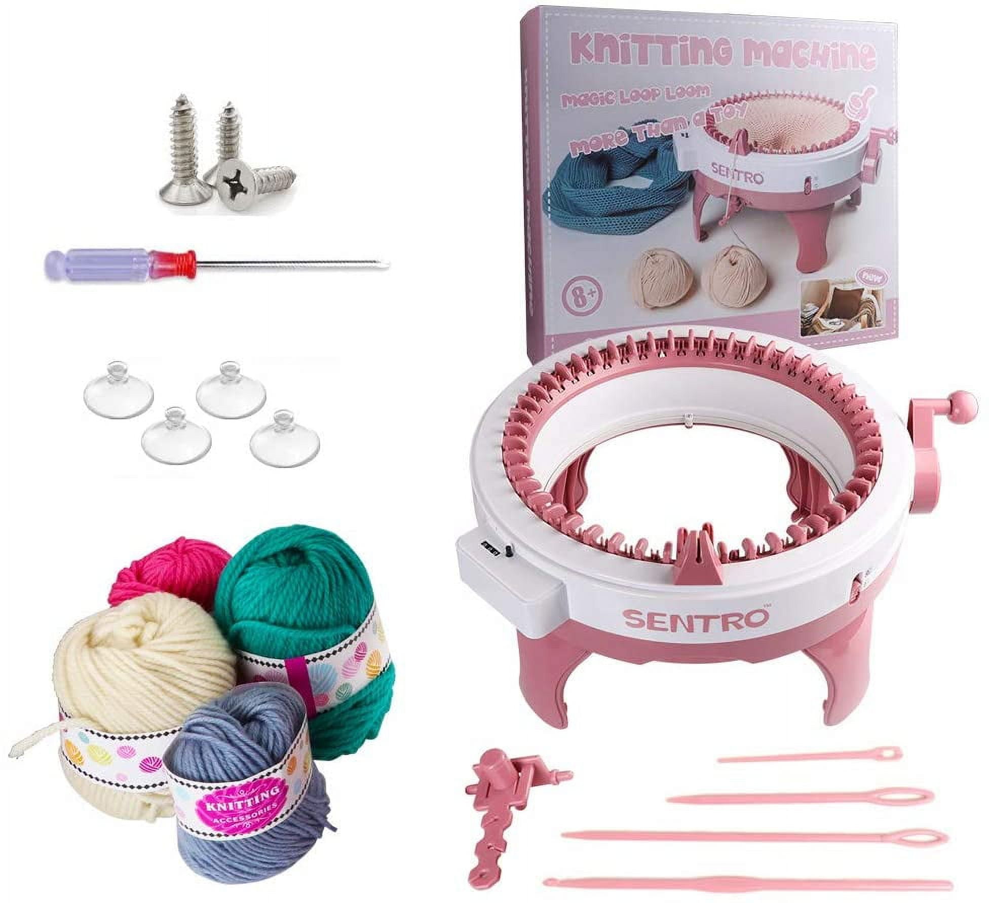 Knitting Machine,48 Needles Knitting Machines with Row Counter and Pompom  Maker, Smart Weaving Round Loom,Double Knit Loom Machine Kit,DIY Knit Scarf  Hat Sock… : : Home & Kitchen
