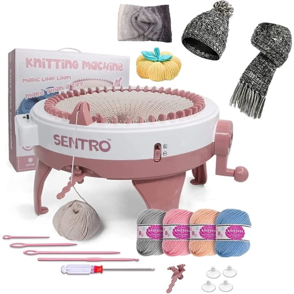Knitting Machine 48 Needles, Smart Weaving Loom with Row Counter, DIY Rotating Double for Adults and Kids