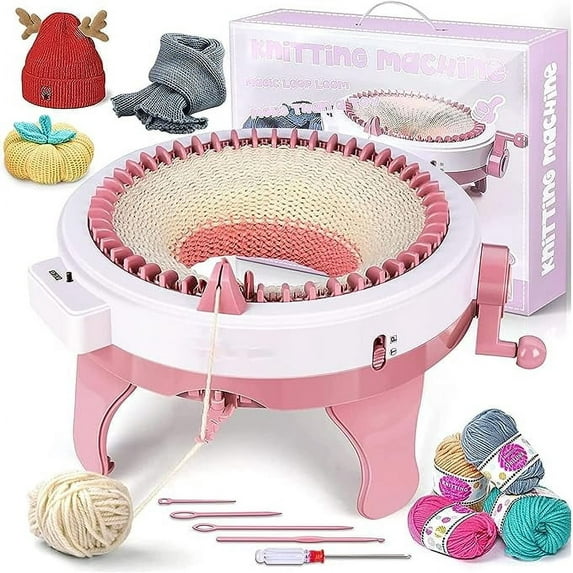 Knitting Machines Children's Knitting Machine, 40 Needles Loom with Row Counter, Smart Weaving Round, Board Rotating Double Knit Kit for Adults and Kids 40 Needle Knitting Machine