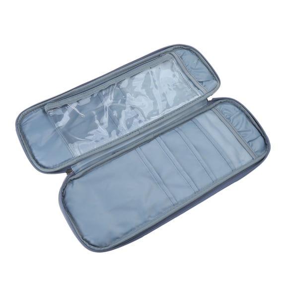 Knitting Needle Case 15.7In, Zipper Storage Organiser Bag with Multiple Pockets for Various Knitting Needle Crochet Hook
