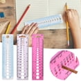 thumbnail image 1 of Knitting Needle Gauge – 19 Sizes Plastic Ruler with Circle Template & Stitch Counter, Dual-Use Knitting Gauge Measuring Tool for Crochet, Sewing, School Geometry, 1 of 7