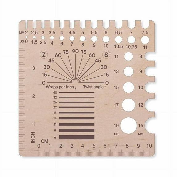 Knitting Needle Gauge Ruler Crochet Hooks Ruler Yarn & Ruler (Universal Gauge/Ruler C