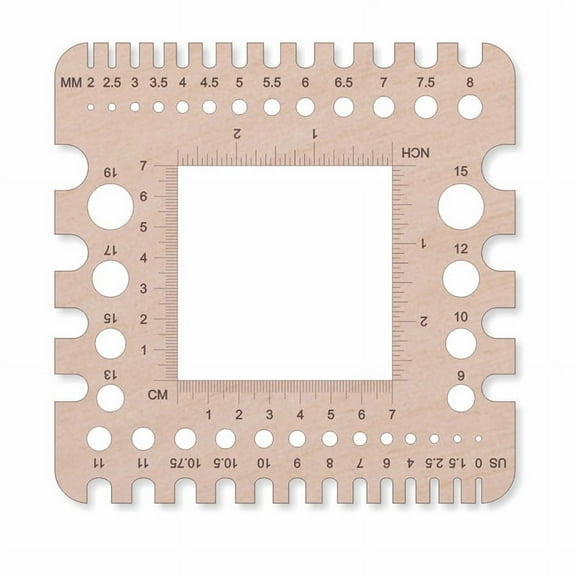 Knitting Needle Gauge Ruler Crochet Hooks Ruler Yarn & Ruler (Universal Gauge/Ruler D