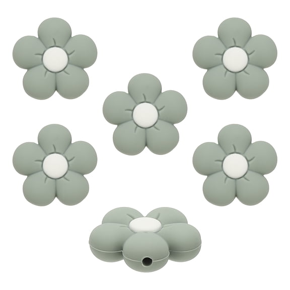 Knitting Needle Point Protectors, 6Pcs Needle Tip Stoppers Flower Covers Caps Stitch Stopper for Crochet Quilting Sewing DIY Crafts, Gray