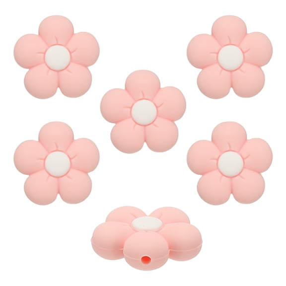 Knitting Needle Point Protectors, 6Pcs Needle Tip Stoppers Flower Covers Caps Stitch Stopper for Crochet Quilting Sewing DIY Crafts, Pink