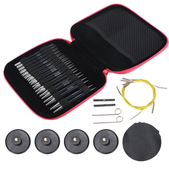 Knitting Needles Set - Interchangeable Circular Knitting Tool Kit for Sweaters and Crafts (26 Needles, 4 Wires)