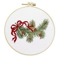 Knitting Needles Size 8 Christmas Embroidery Kit With Embroidery Hoop