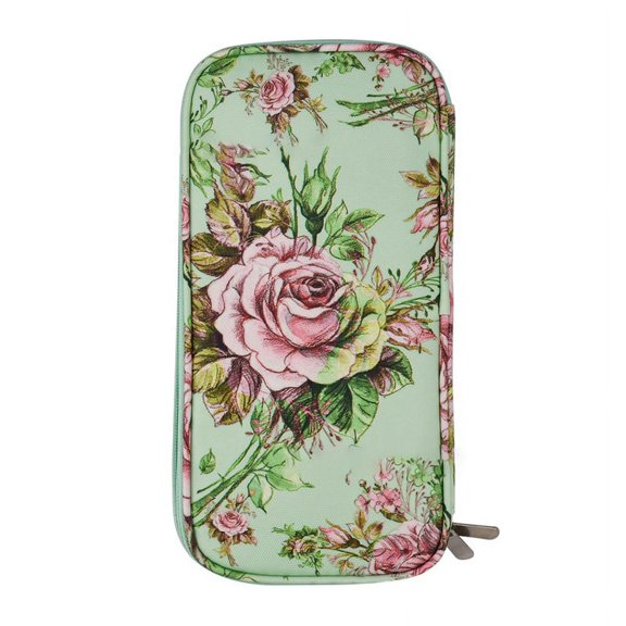 Knitting Needls Case Without Hooks and Accessories,Zipper Storage Organizer Bag with Web Pockets For Various Knitting B