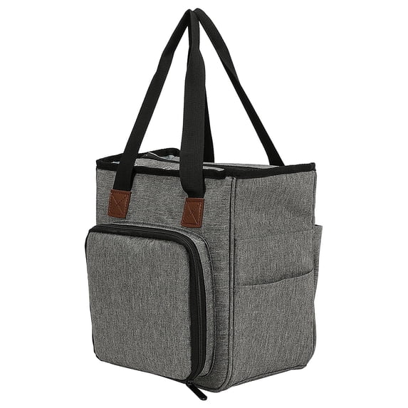 Knitting Organizer Tote Bag,Portable Storage Bag for Yarns,Oxford cloth woven handbag,multifunctional storage tote bag,long-lasting zipper and shoulder straps(Gray)