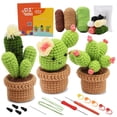 thumbnail image 1 of Knitting Potted Animals Crochet Material Pack Wool Weaving Group Crochet Ornament Handmade DIY, 1 of 10