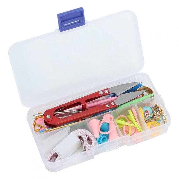 Knitting Stitches Needles Kit, Crochet Hook Marker Tape Measure Sewing Accessory, DIY Craft Knitting Stitches Needles Kit for Knitting Knitter Crafts