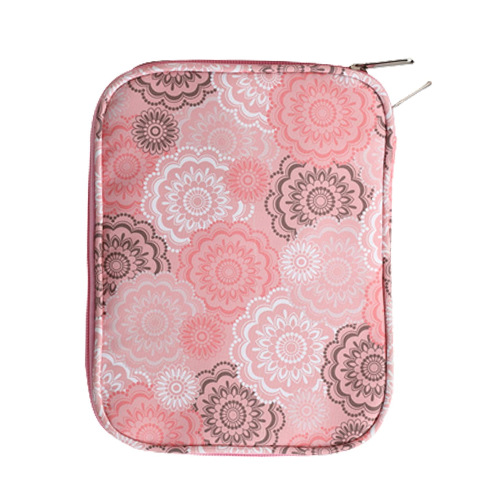 Knitting Storage Bag Crochet Hook Case 600D Oxford Cloth Empty Sewing Bag Portable Pink for Scissors Household Knitting Bag 23x17cm